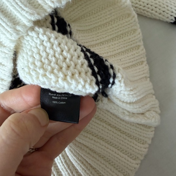 Jenni Kayne XS Chloe Cotton Crewneck Sweater White with Black Stripes - Picture 9 of 10